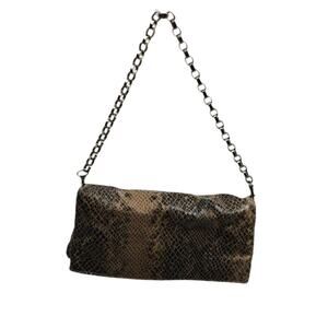 Alfani Python Snakeskin  Shoulder Bag Chain Link Strap